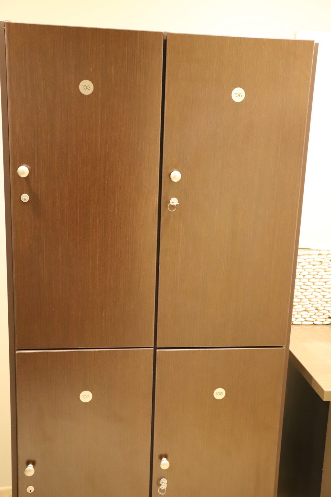 Private locker room with full-service lockers